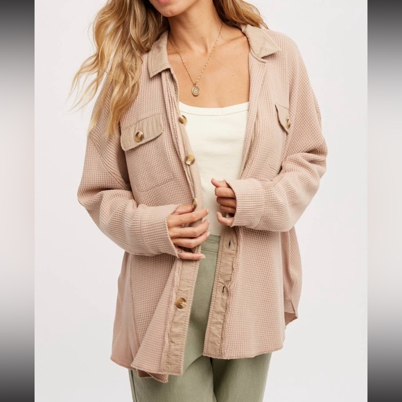 Waffle shacket NWT - Picture 2 of 4